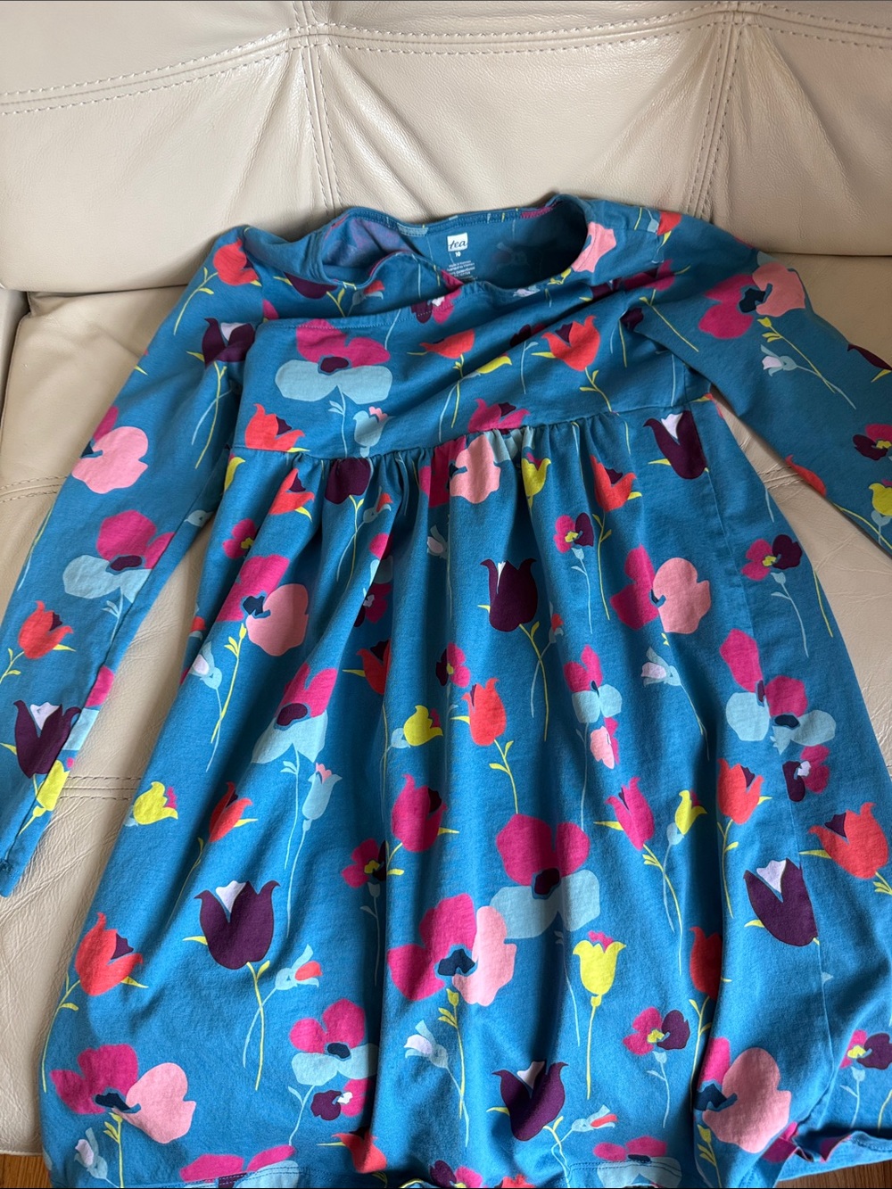 Tea Collection Blue Floral Long Sleeve Dress